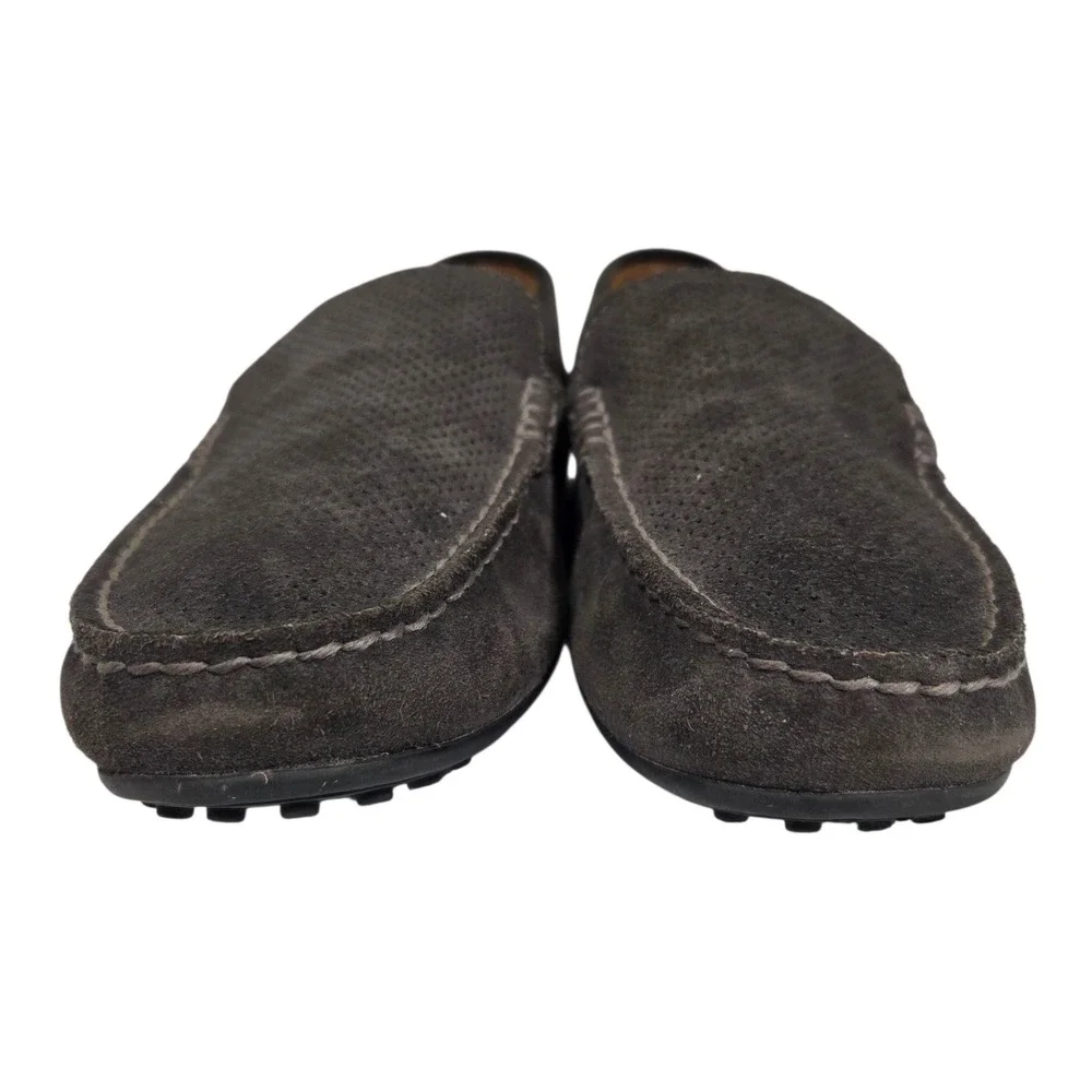 Polo Ralph Lauren Men Woodley Leather Driving Shoes 9D Loafers Dark Grey Slip On